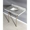 Kingston Brass 36X22 Marble Vanity Top W/ Brass Feet Combo, Marble/ Nickel KVPB36MBSQ8 - alternate 4